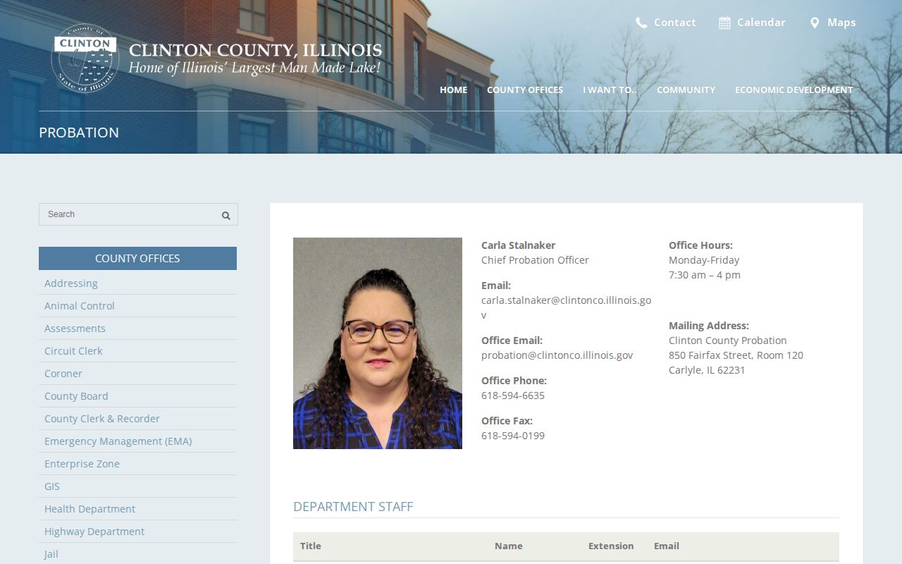 Clinton County Probation and post-release supervision contact page